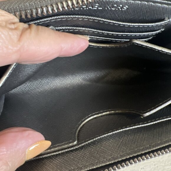 Michael Kors Jet Set Continental Logo Large Silver Wallets Brand - Picture 11 of 11